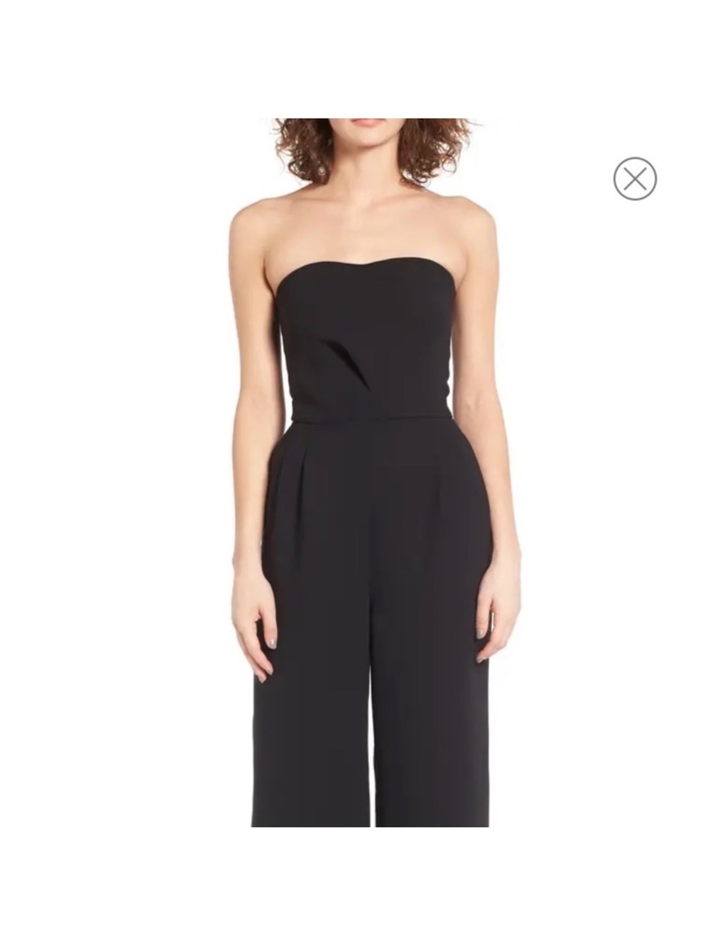 Trouvé Strapless Black Wide-Leg Pantsuit.